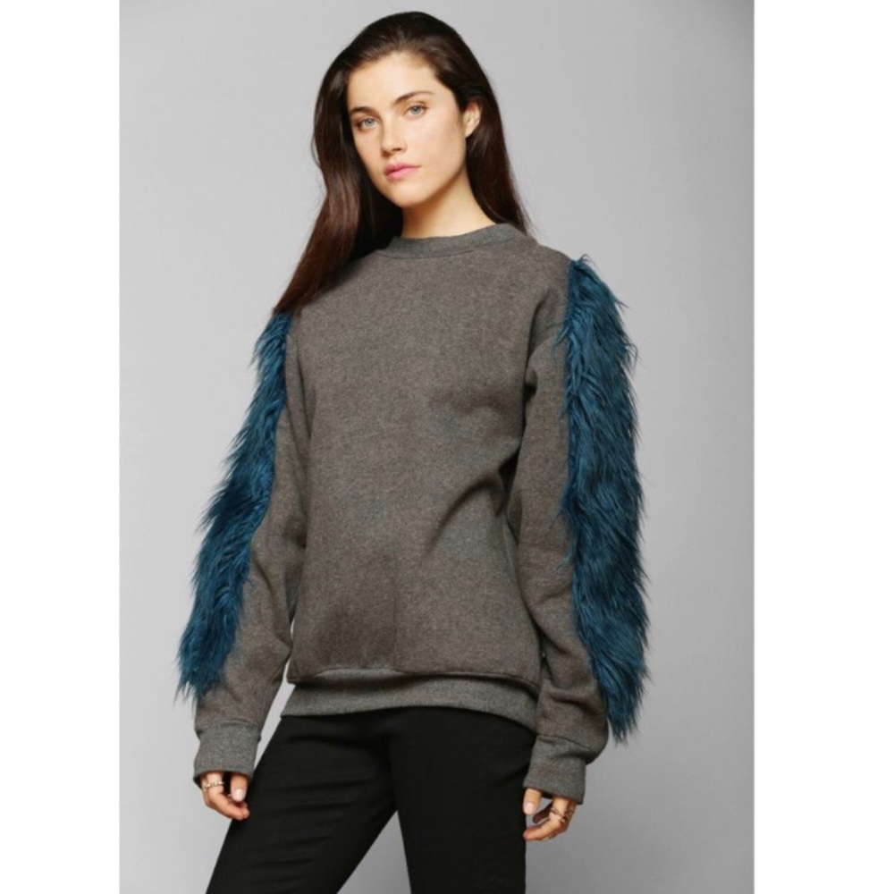 BOGO Urban Outfitters Fur Sleeve Sweatshirt